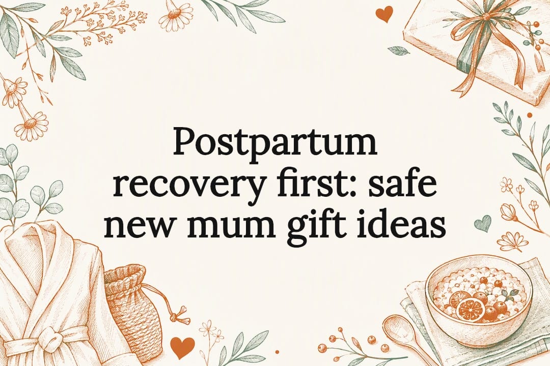 Postpartum gift ideas decorative title card