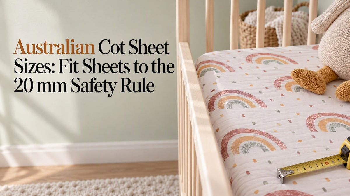 Muslin cot sheet fitted on Australian mattress