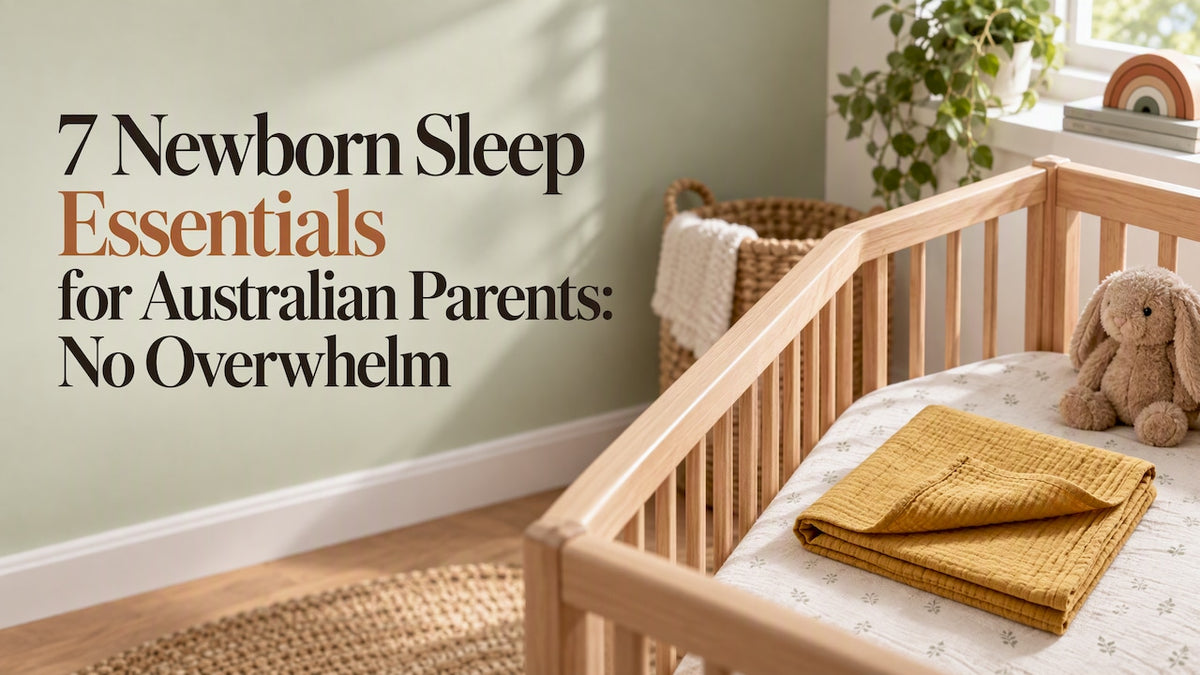 Safe newborn cot with folded muslin swaddle