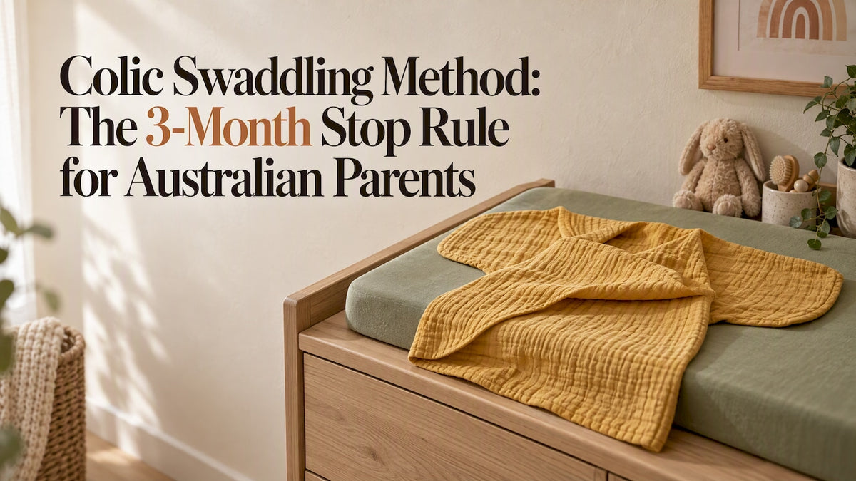 Open muslin swaddle on a changing table