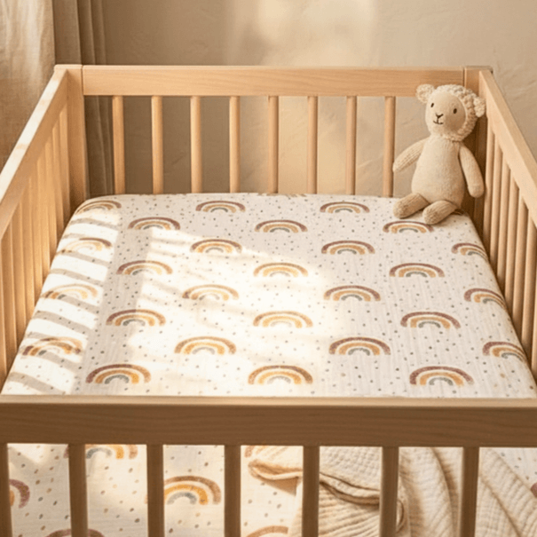 Baby cot sheets — soft breathable fitted sheet by Honey & Sage