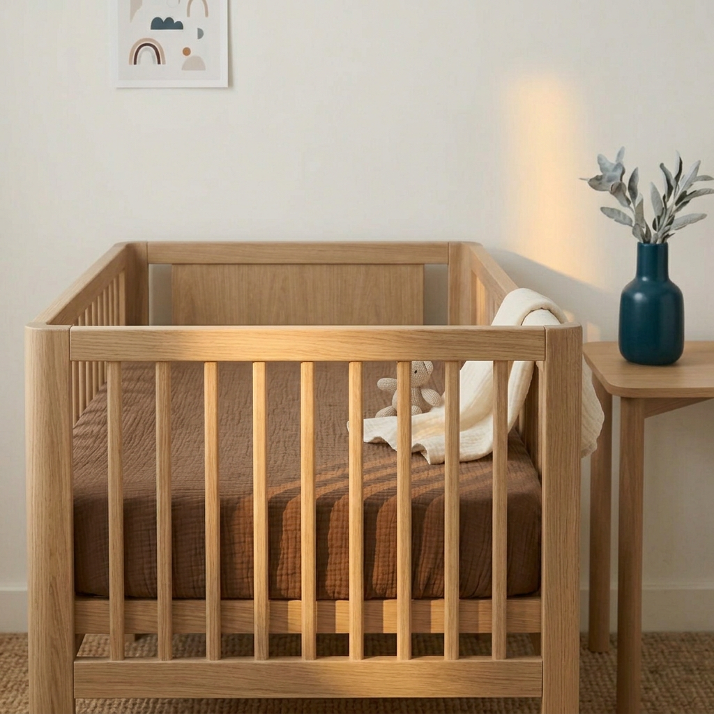 Cocoa fitted cot sheet soft breathable baby bedding