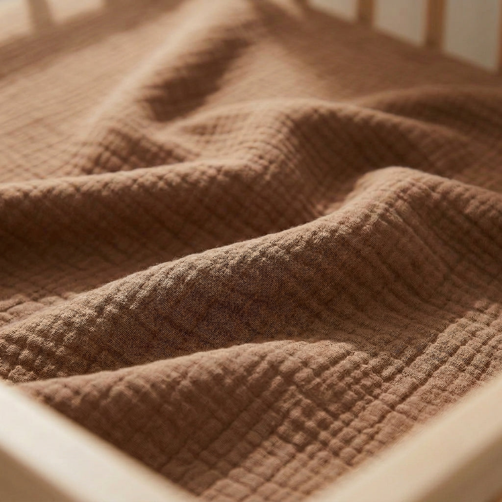 Cocoa fitted cot sheet soft breathable baby bedding