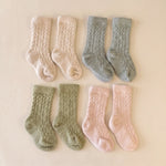 Soft stretch baby knit socks for 0 to 18 months in Frankie Cove, Percy Glen, Mabel Lane and Marlow Bay