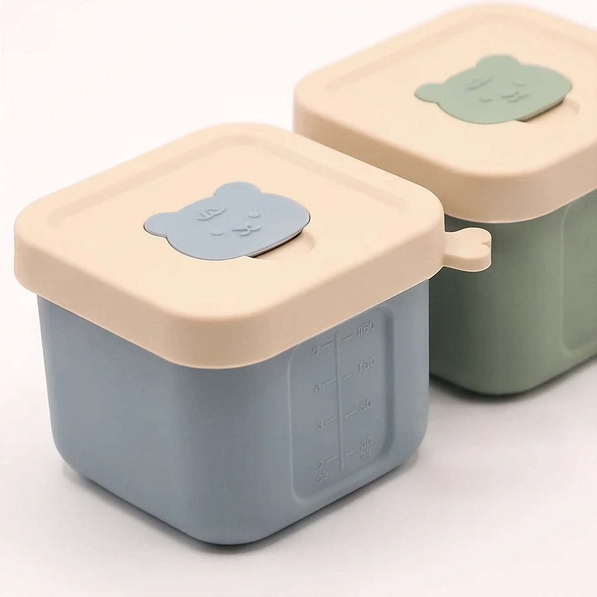 Silicone baby food containers, set of 4, Bear design (view 2)