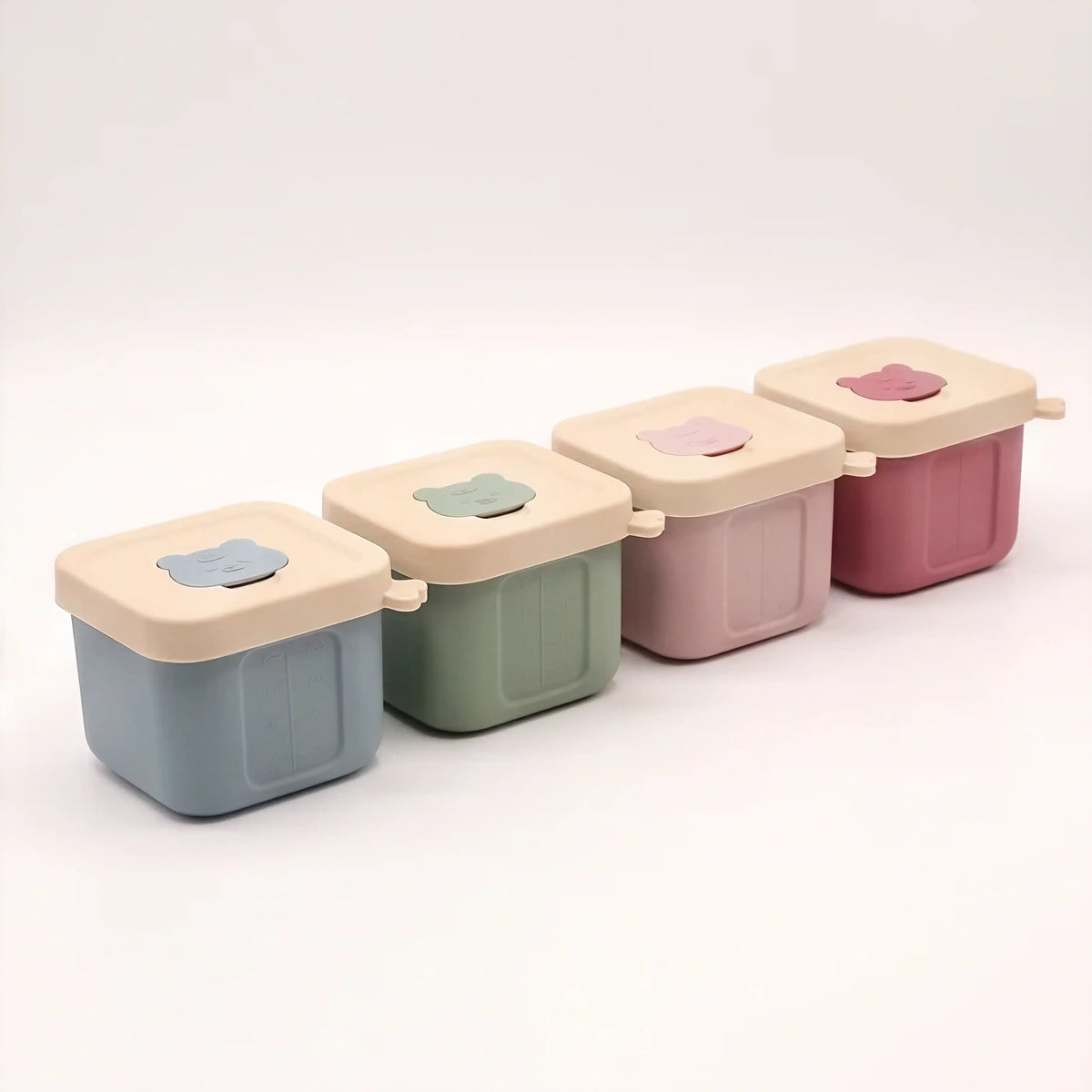 Silicone baby food containers, set of 4, Bear design (view 3)