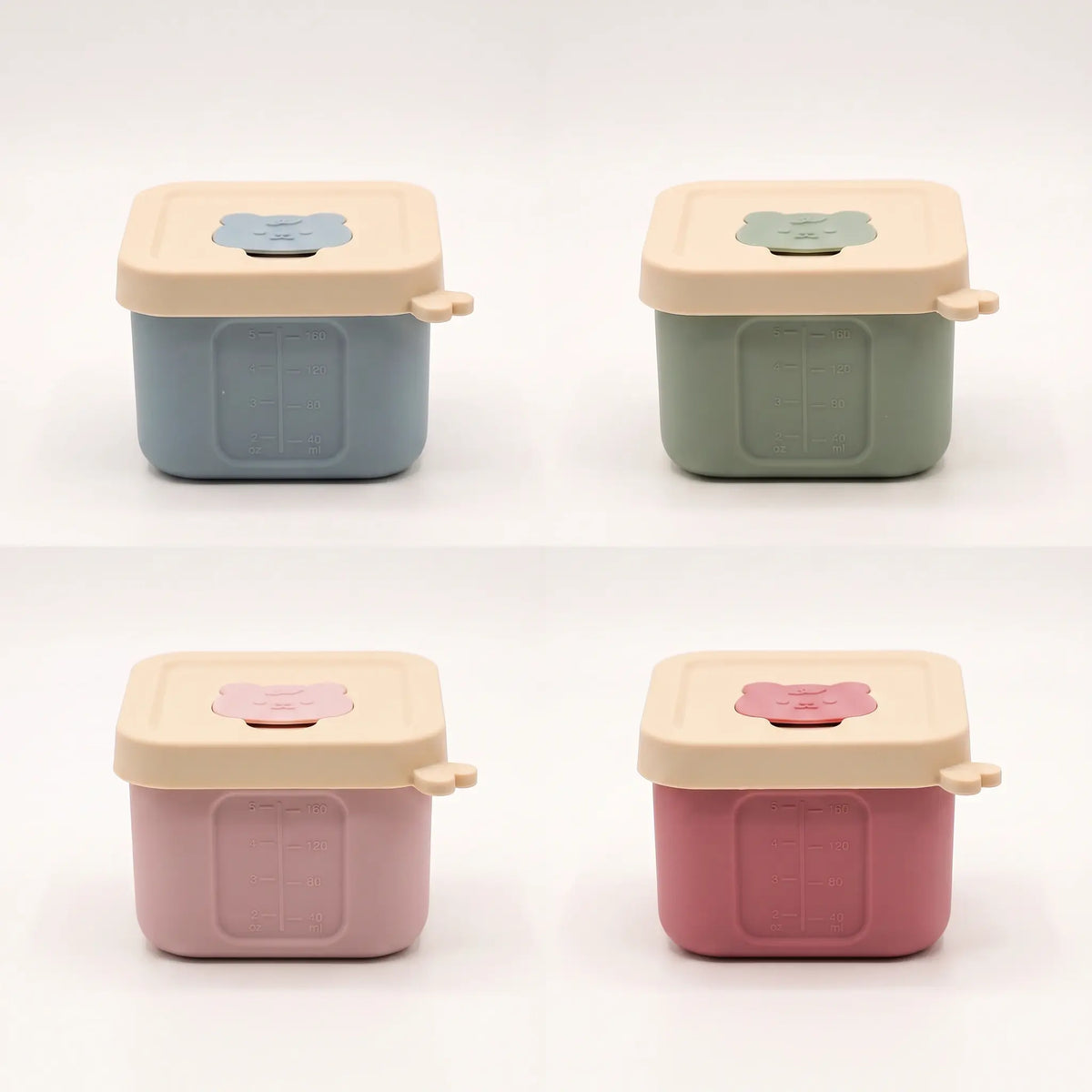 Silicone baby food containers, set of 4, Bear design (view 4)