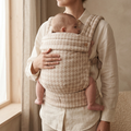 Birch baby carrier worn in front carry position neutral fabric
