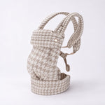 Ergonomic baby carrier in Birch oat houndstooth