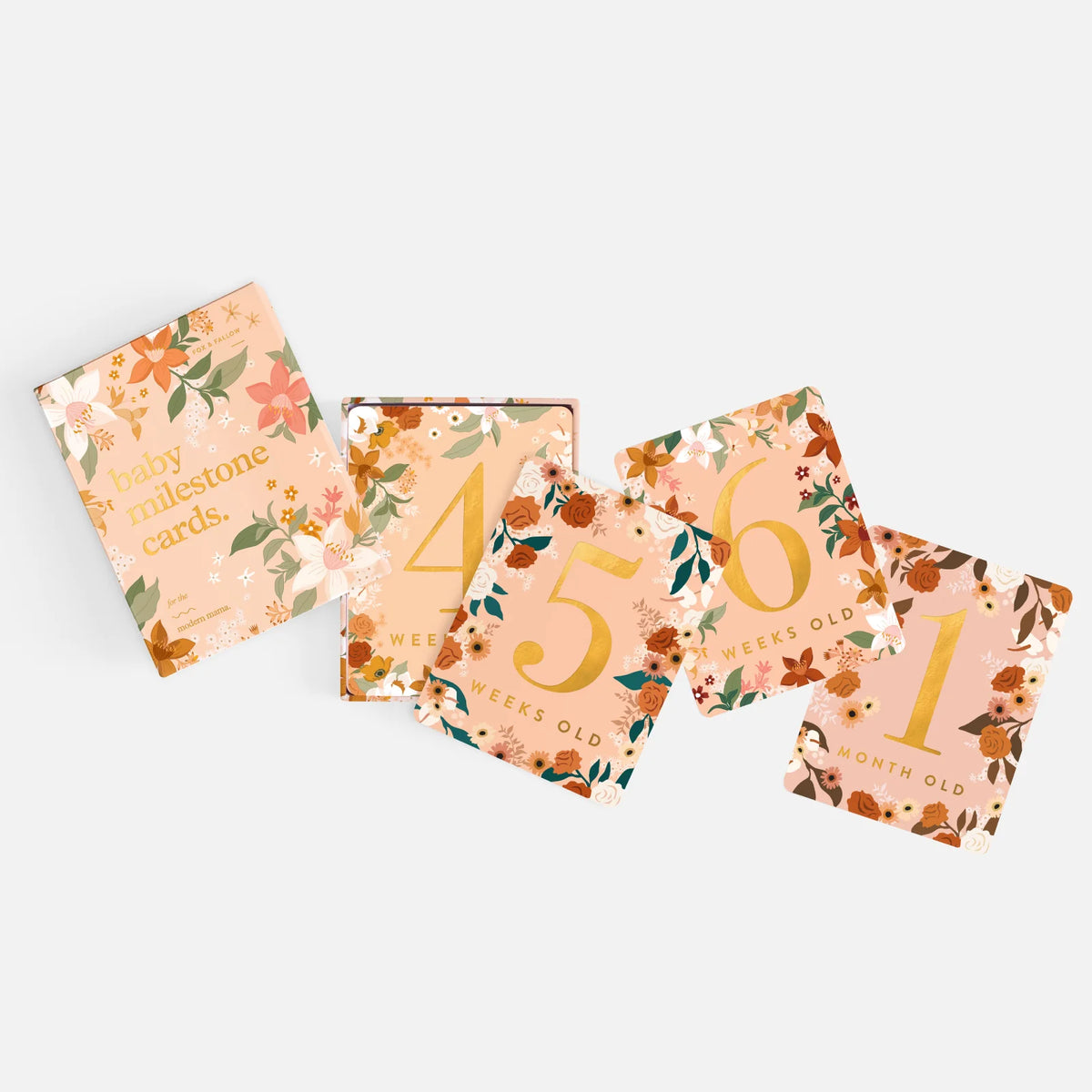 Floral milestone cards for baby’s first year