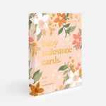 Floral baby milestone cards keepsake box standing upright
