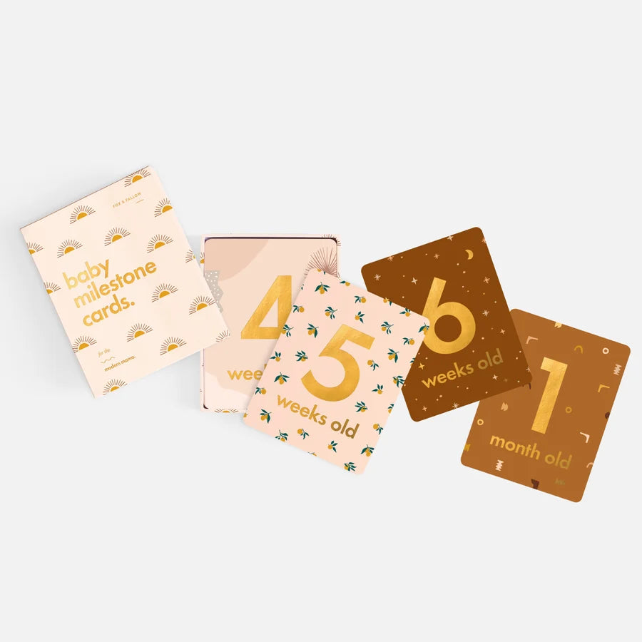 Neutral baby milestone cards for newborn photos
