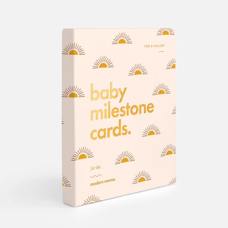 Boho baby milestone cards keepsake box, standing view