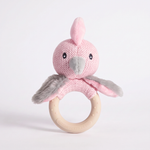 Cotton knit baby rattle, Cleo