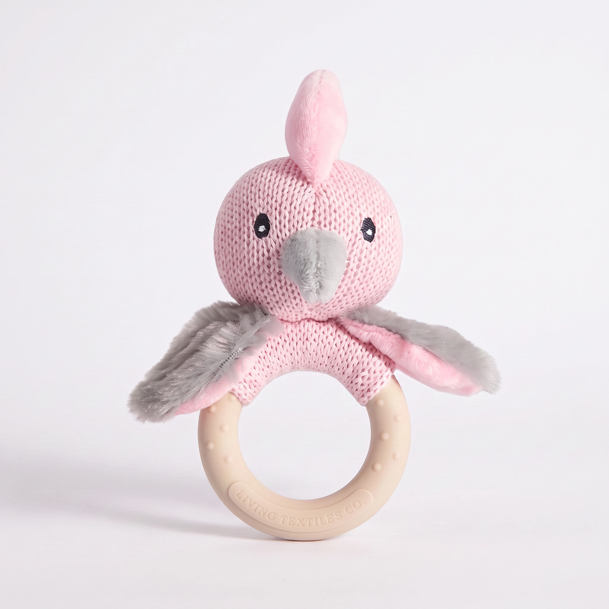 Cotton knit baby rattle, Cleo