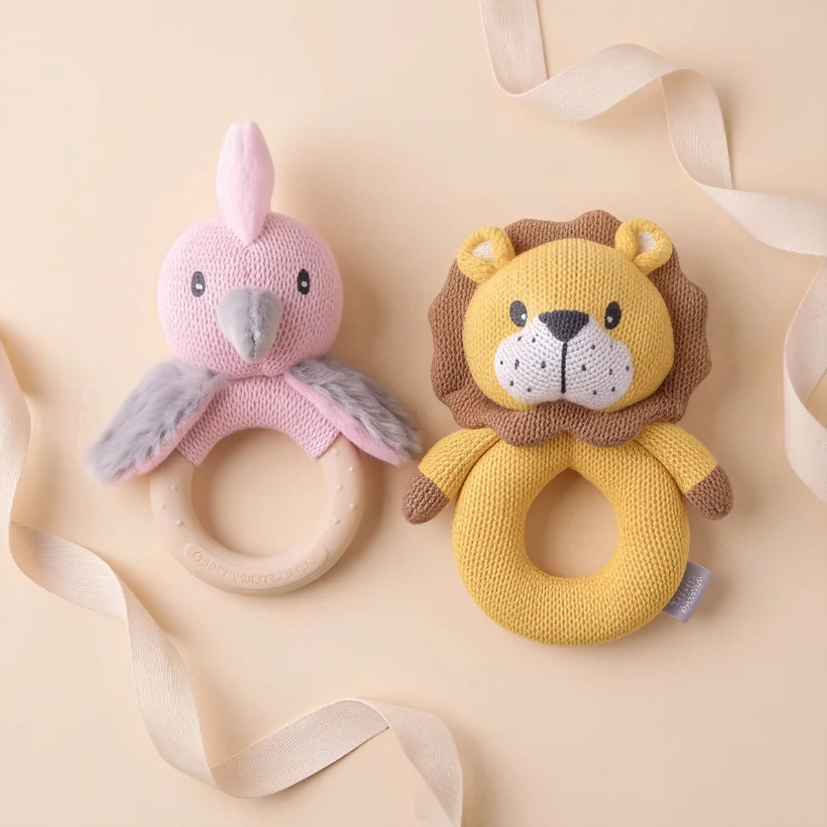 Cotton knit baby rattles, Cleo and Hugo (view 4)