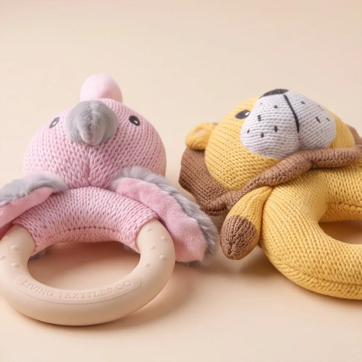 Cotton knit baby rattles, Cleo and Hugo (view 5)