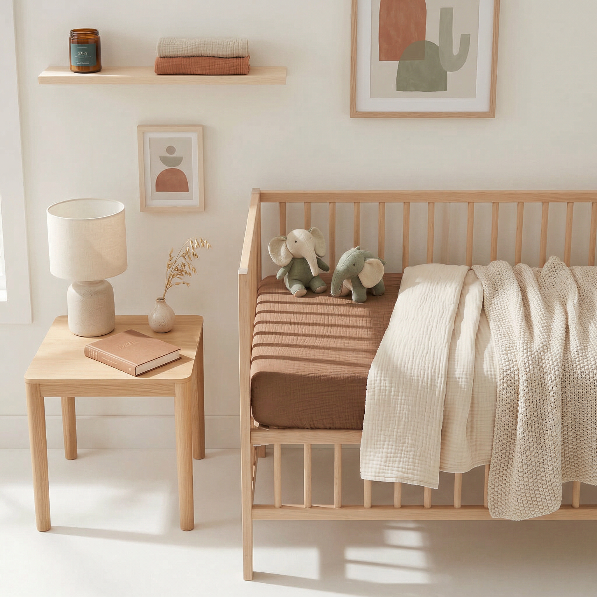 Cocoa fitted cot sheet soft breathable baby bedding