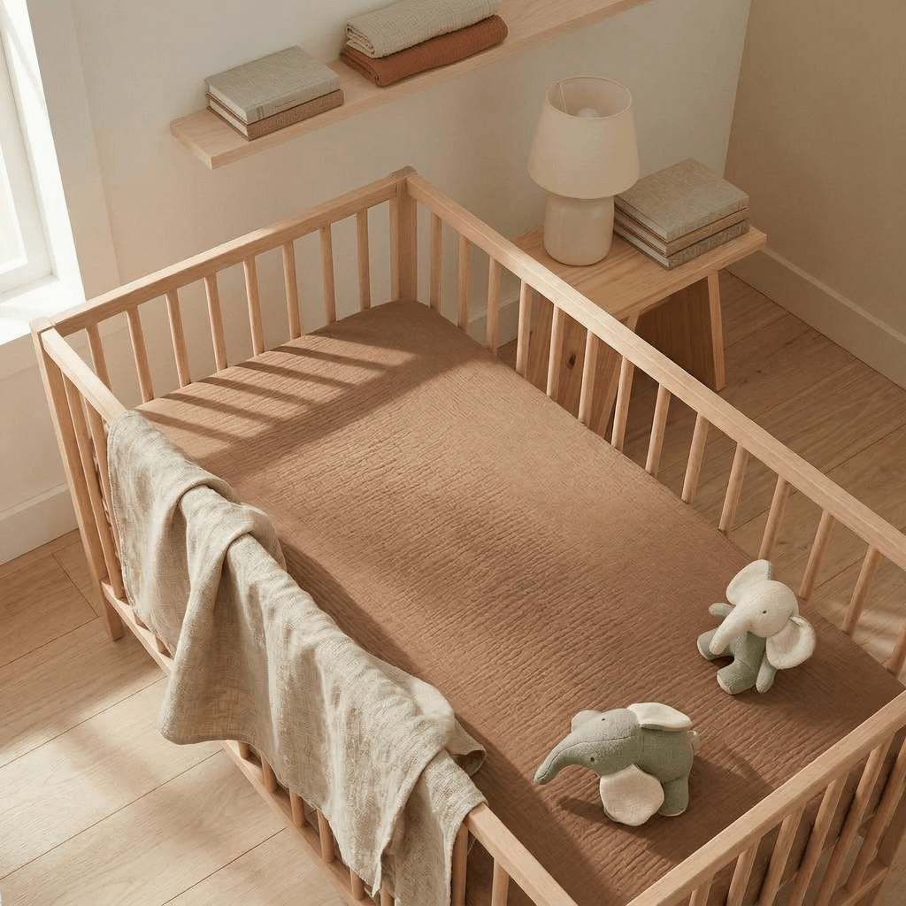 Baby cot sheets — soft breathable fitted sheet by Honey & Sage