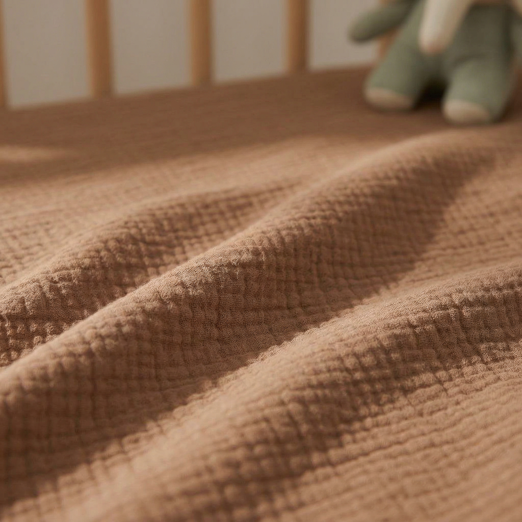 Cocoa fitted cot sheet soft breathable baby bedding