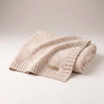 Lightweight cotton diamond knit baby blanket in Banjo