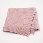 Lightweight cotton diamond knit baby blanket in Dolly