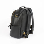 Black nappy bag backpack — The Flint by Honey & Sage with interchangeable strap system