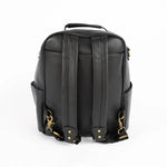 Black nappy bag backpack — The Flint by Honey & Sage with interchangeable strap system
