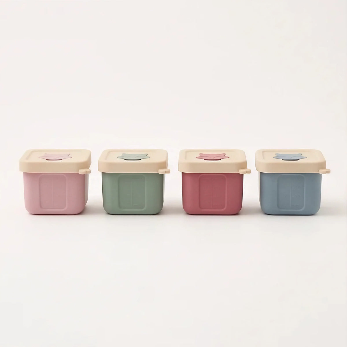 Silicone baby food containers, set of 4, Fox design (view 1)