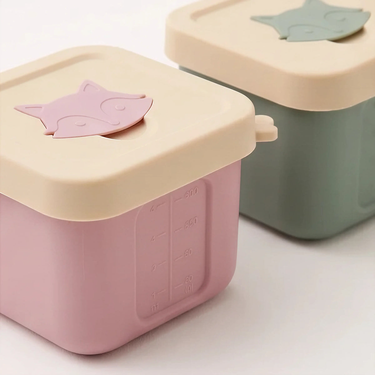 Silicone baby food containers, set of 4, Fox design (view 3)