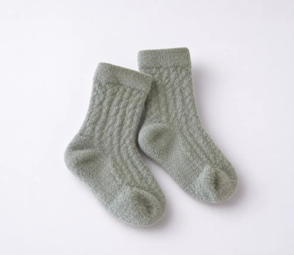 Soft stretch baby knit socks in Frankie Cove sage green