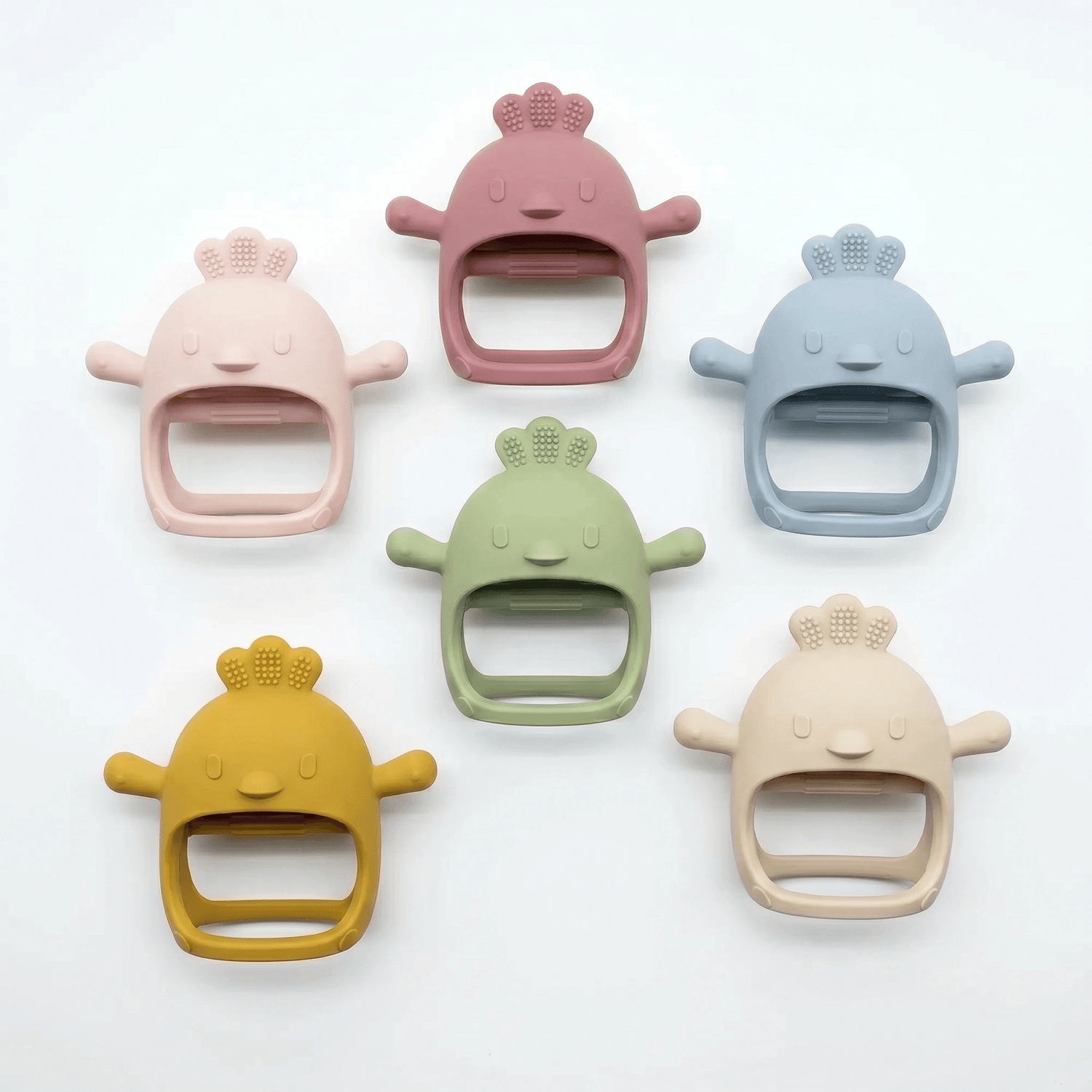 Nest silicone baby teethers in Bronte, Byron, Kiama, Lorne, Noosa and Otway colourways
