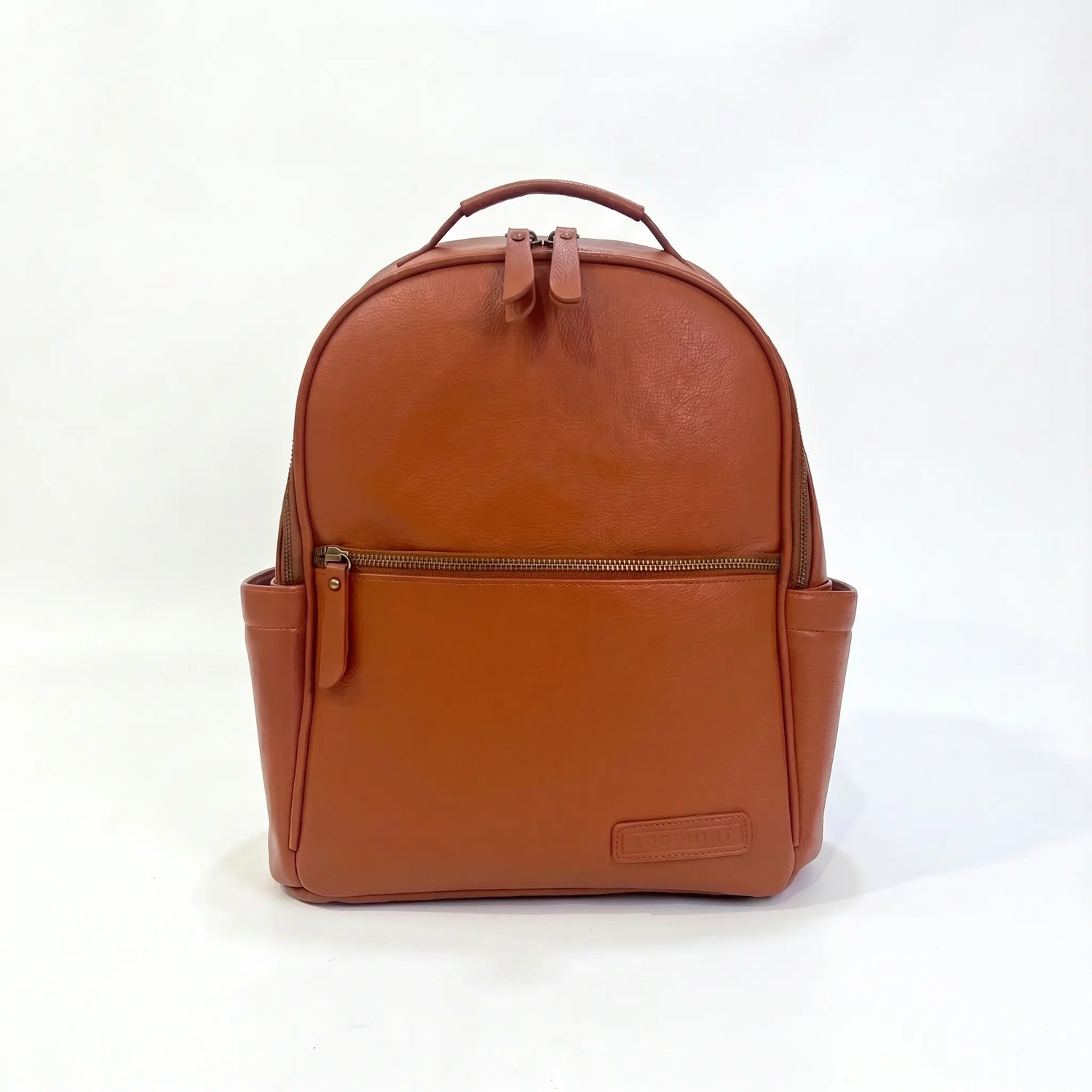 Tan nappy bag backpack - The Alder, on white background - Honey & Sage