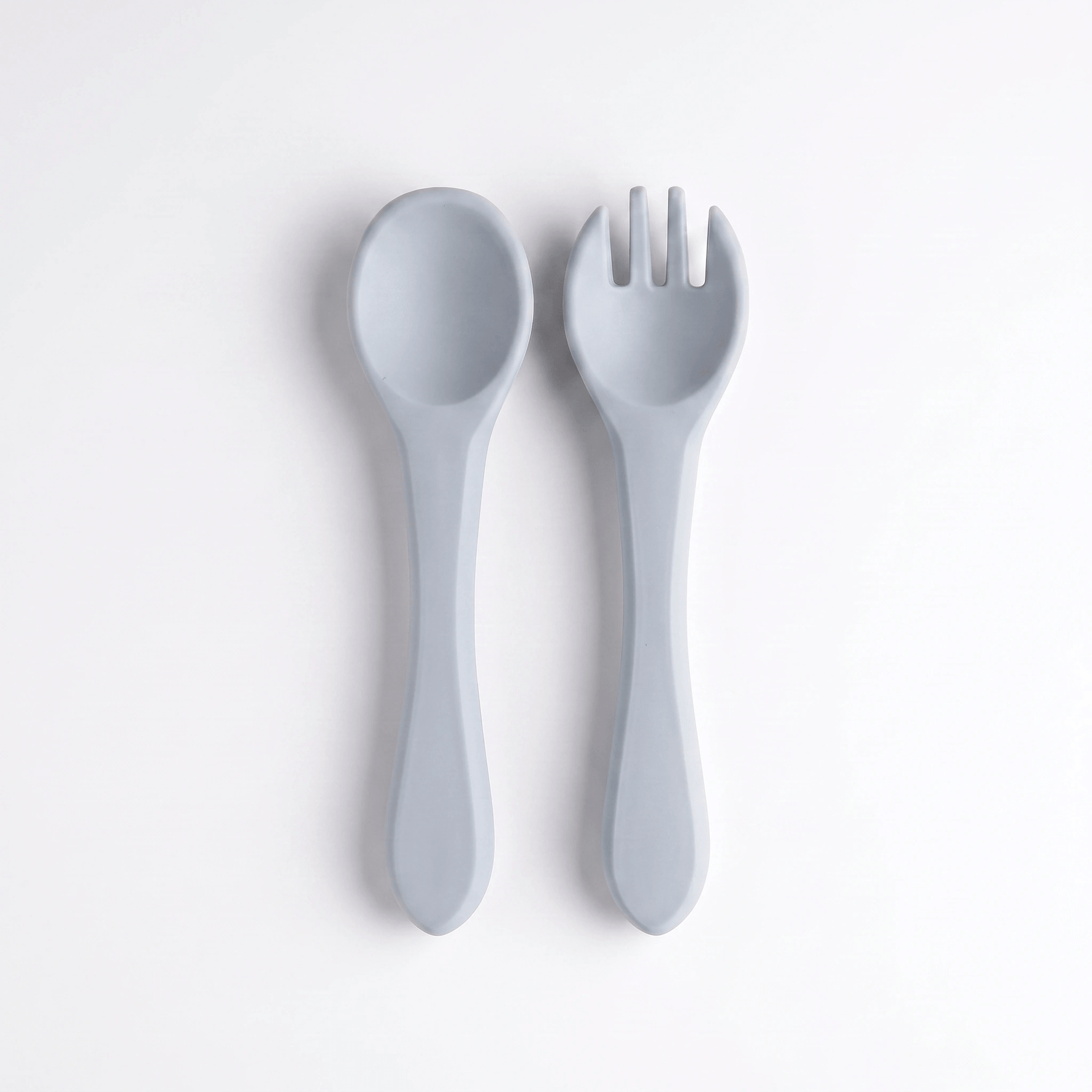 Silicone baby utensils set in Harbour (blue) – spoon and fork