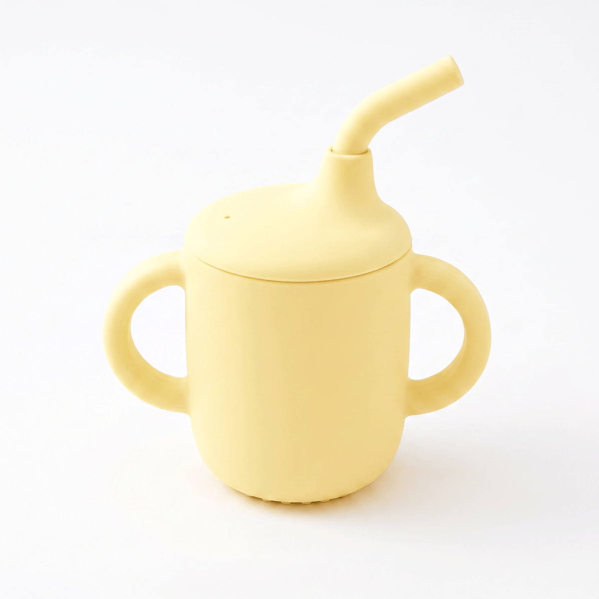 Silicone sippy cup with straw in Dawn (bright yellow)