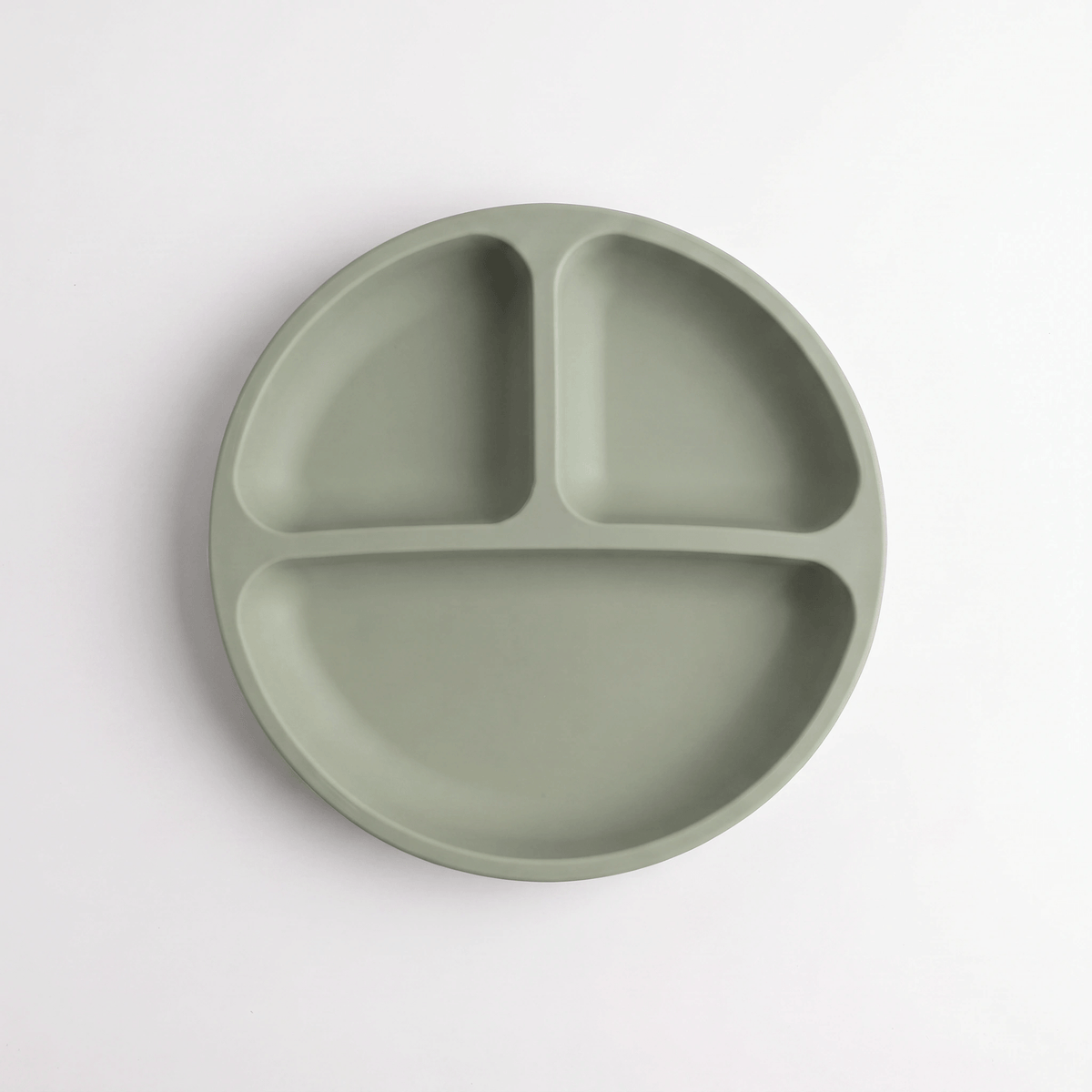 Silicone suction plate in Sage (green) with divided sections