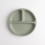 Silicone suction plate in Sage (green) with divided sections