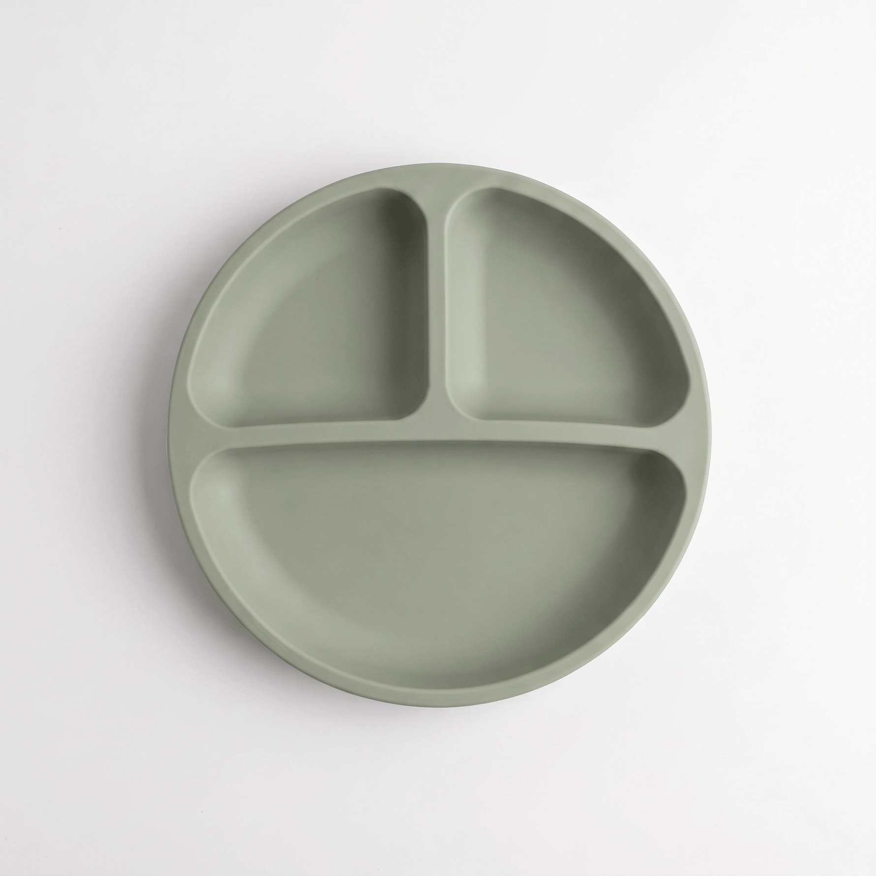 Silicone suction plate in Sage (green) with divided sections