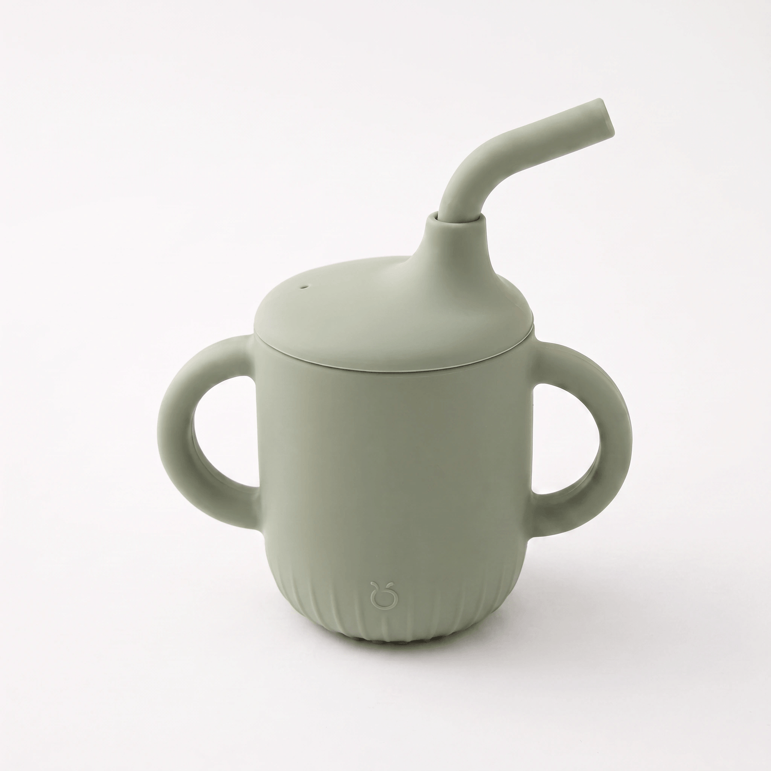Silicone sippy cup with straw in Sage (green)