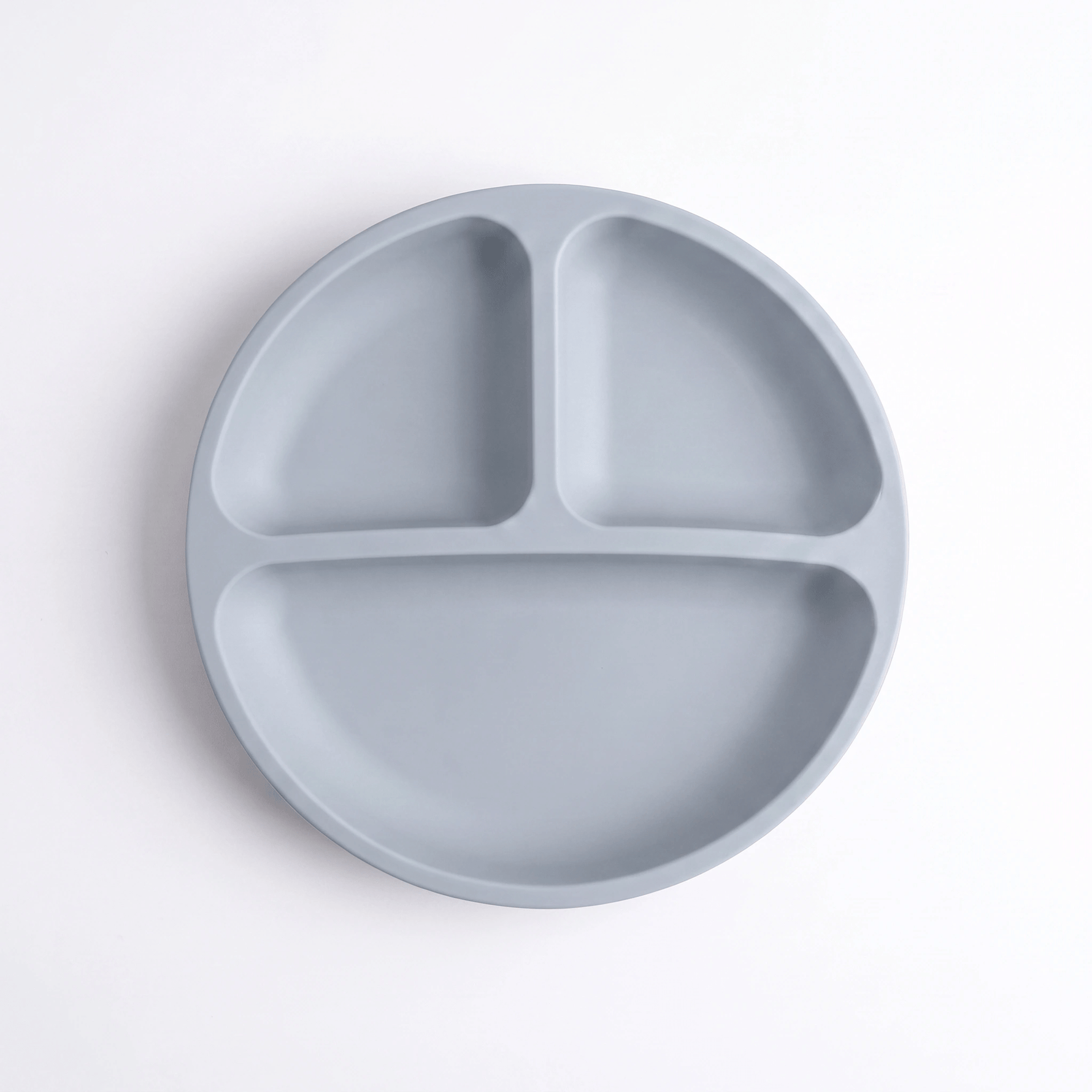Silicone suction plate in Harbour (blue) with divided sections