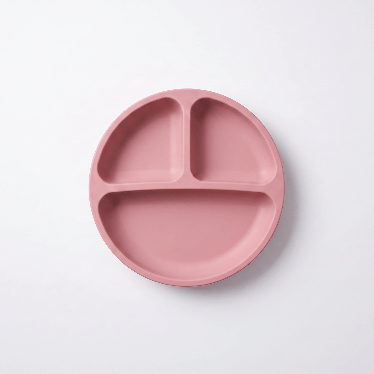 Silicone suction plate in Rosewood (blush pink) with divided sections