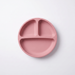 Silicone suction plate in Rosewood (blush pink) with divided sections