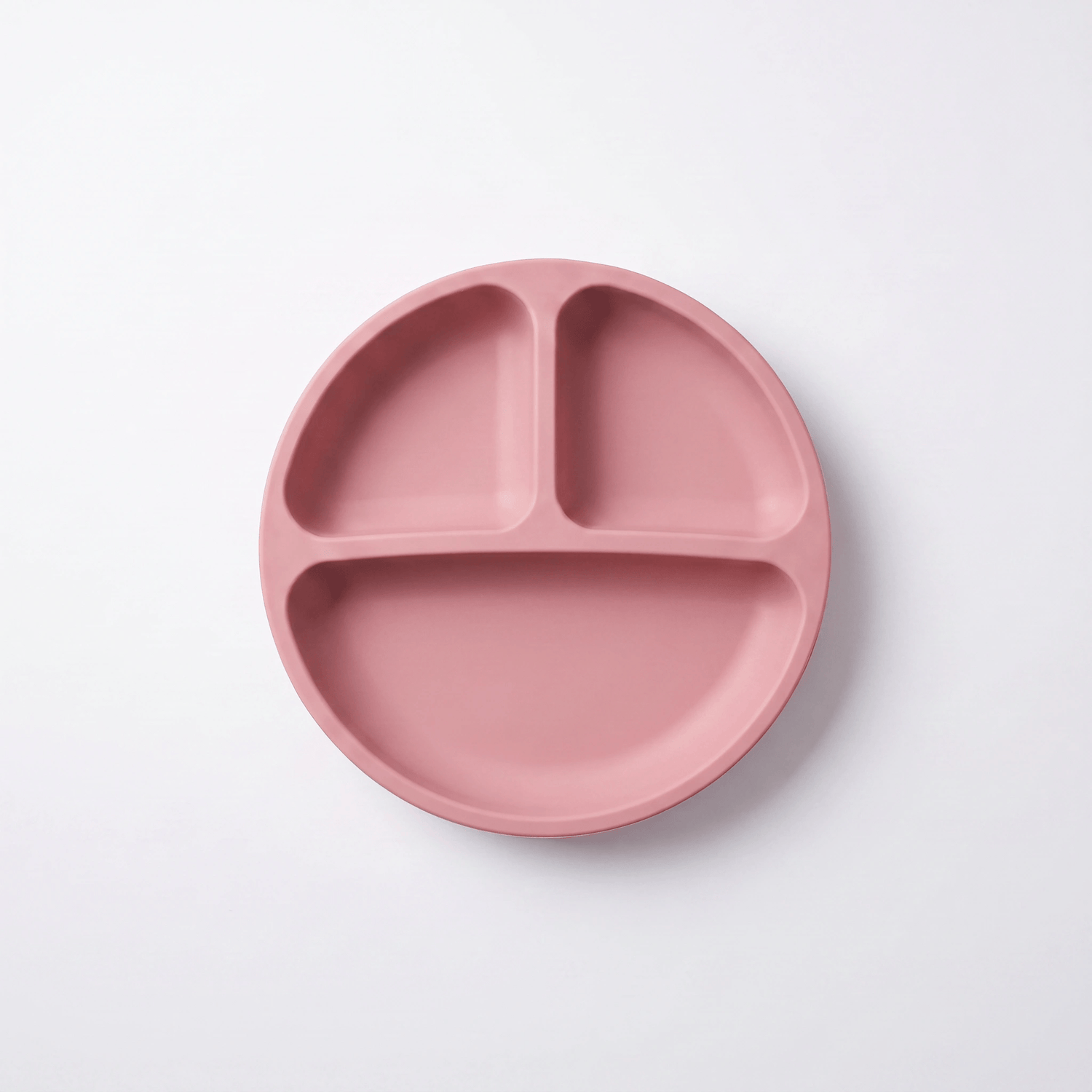 Silicone suction plate in Rosewood (blush pink) with divided sections
