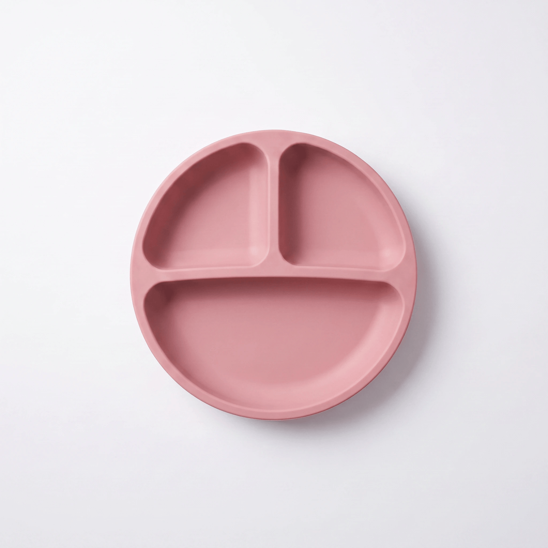 Silicone suction plate in Rosewood (blush pink) with divided sections