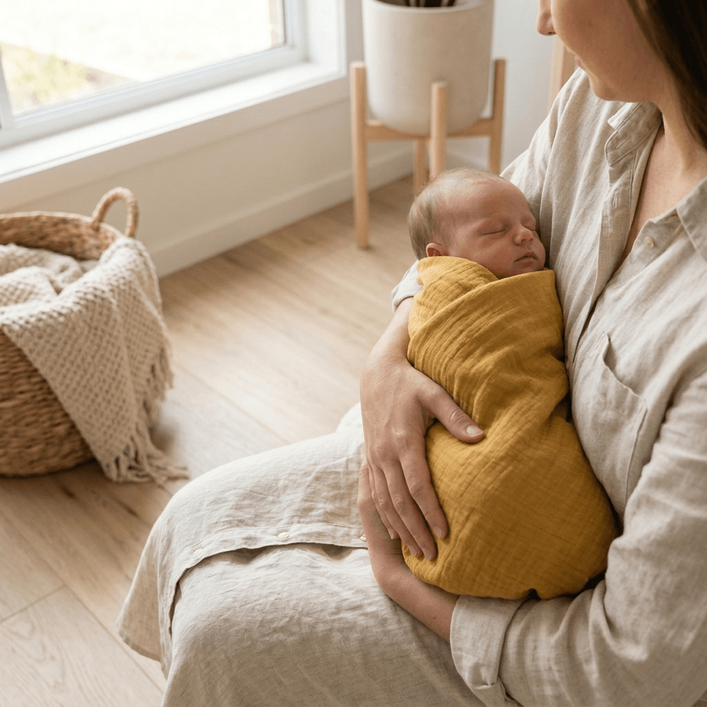 Baby swaddles — soft muslin wrap by Honey & Sage