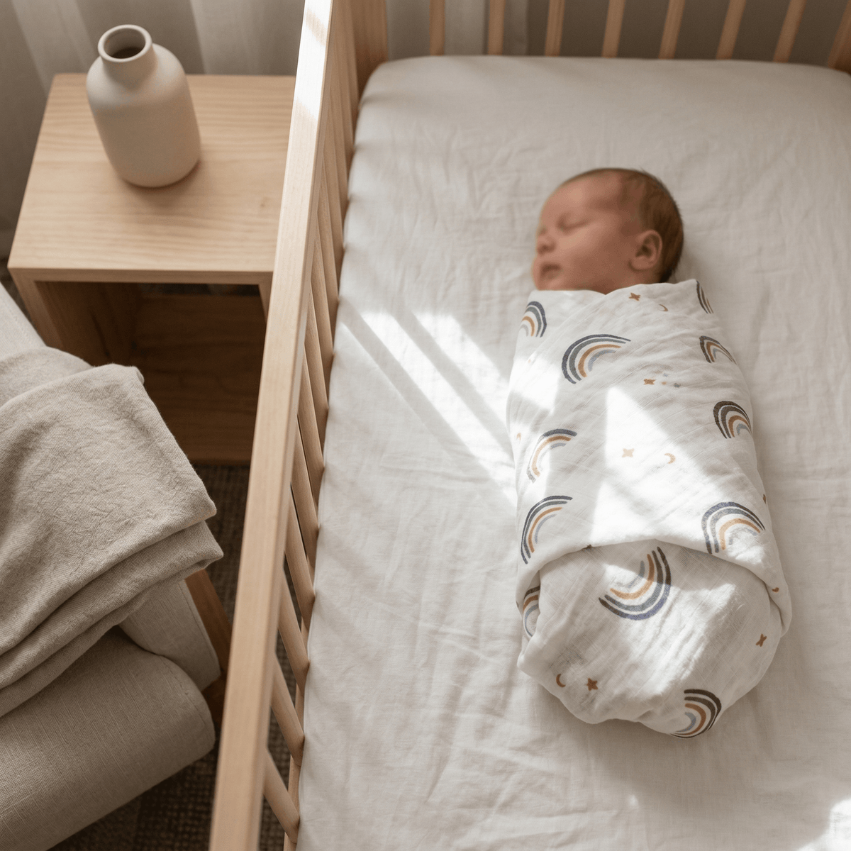 Baby swaddles — soft muslin wrap by Honey & Sage