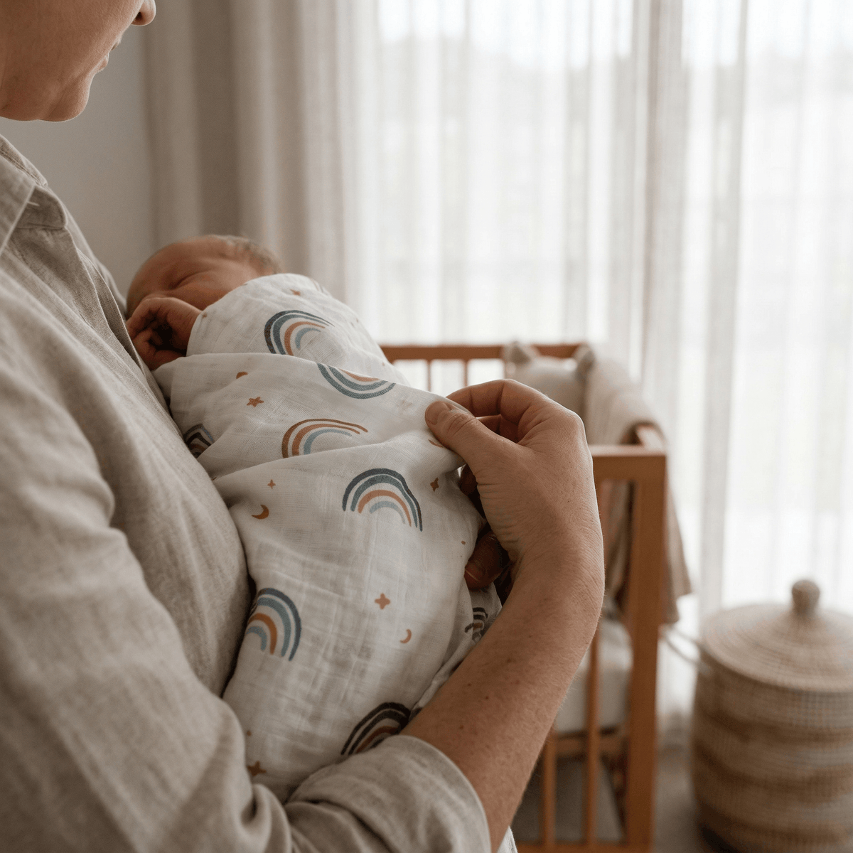 Baby swaddles — soft muslin wrap by Honey & Sage