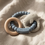 Baby teethers — silicone and beechwood by Honey & Sage