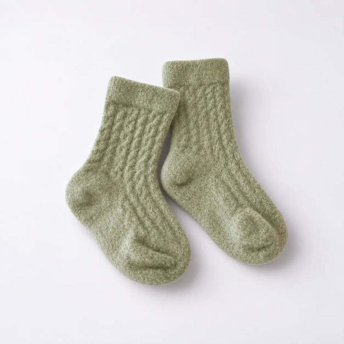 Soft stretch baby knit socks in Percy Glen sage green