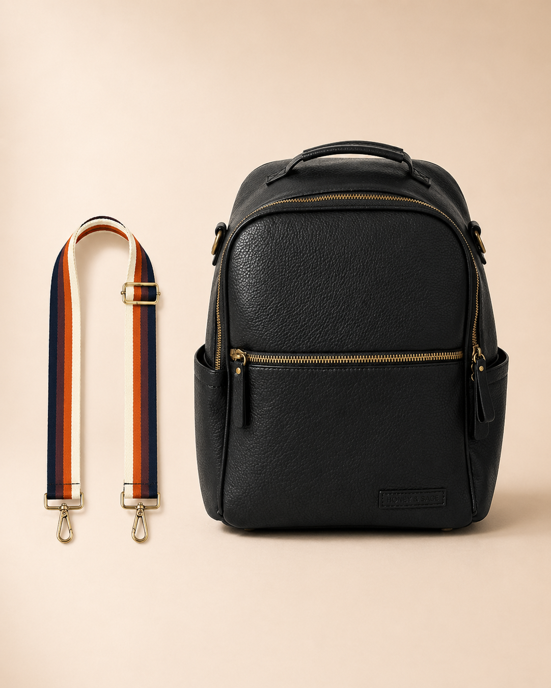 Interchangeable nappy bag strap — The Reed by Honey & Sage